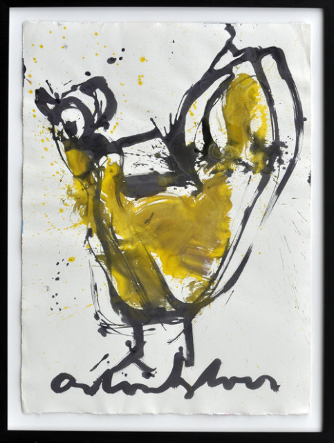 Anton Heyboer + Kip in geel